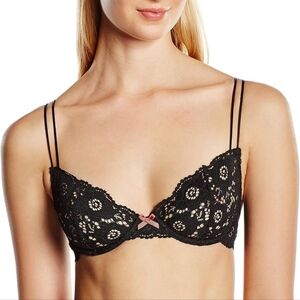Heidi Klum Black Lace Belle Et Blues Sheer Unlined Underwire Bra Size 34C
